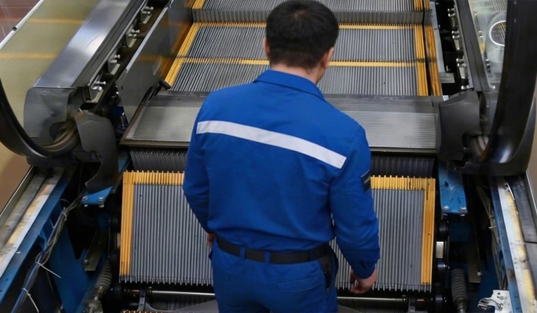 Tampilan sertifikasi unit eskalator